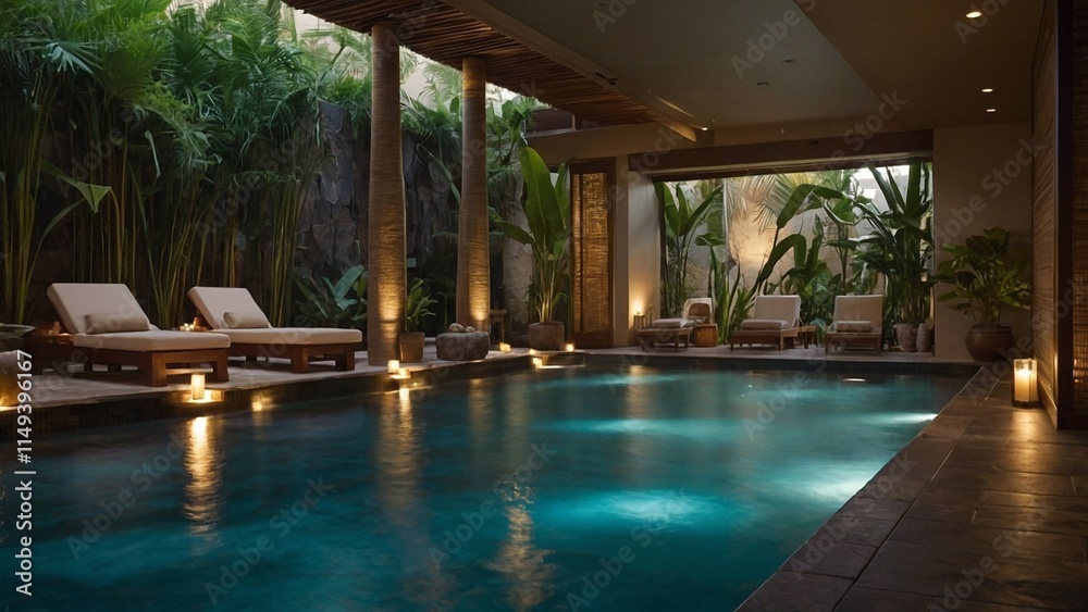 A serene oasis awaits you at our Calm Spa, with soft lighting, soothing scents, and tranquil water features to transport you to a state of pure relaxation. A serene oasis awaits you at our Calm Spa, with soft lighting, soothing scents, and tranquil water features to transport you to a state of pure relaxation.