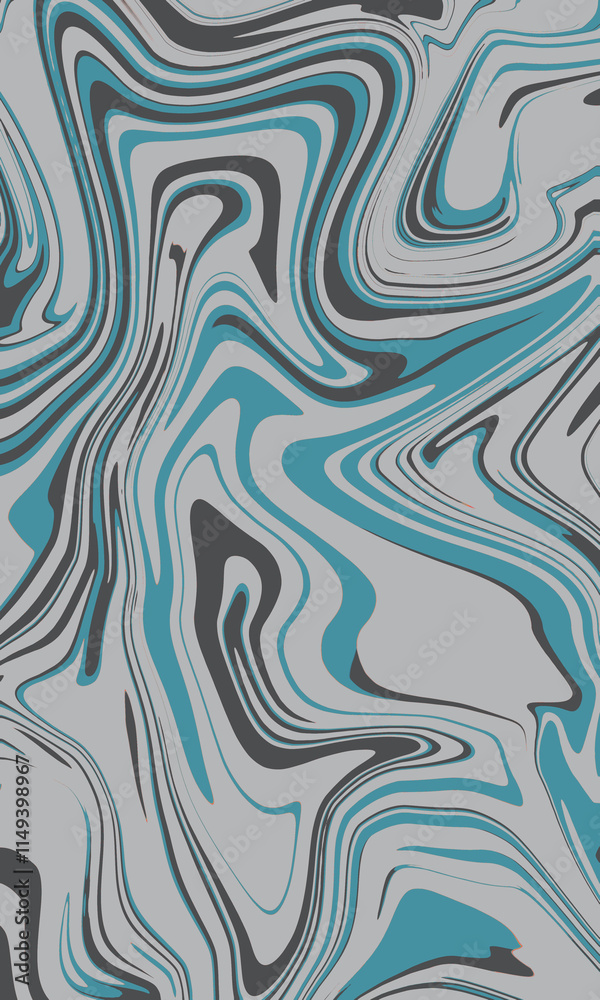 Obraz premium abstract artistic background of fluid and liquid paint colors, marble background, marbled effect in teal, gray, and black.