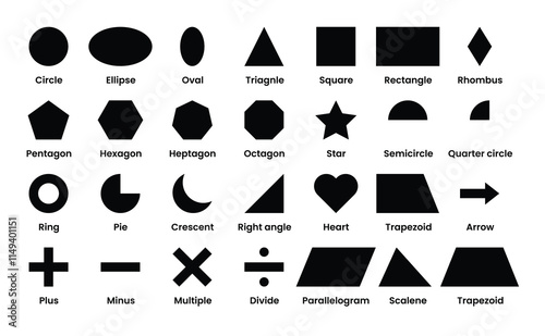 Geometric and maths shapes minimal design