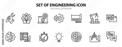 Simple Set of Engineering icon, Related Vector Line Icons