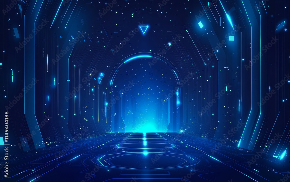 Obraz premium abstract blue technology background