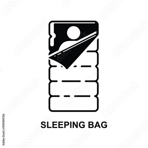 Sleeping bag icon. A sleeping bag is an insulated covering for a person isolated on background vector illustration.