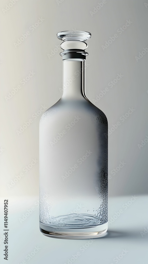 3D Render of a Glass Decanter, Crystal Clear Bottle 3D Render of a Glass Decanter, Crystal Clear Bottle