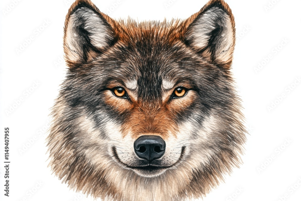 Fototapeta premium Watercolor Portrait of a Wolf