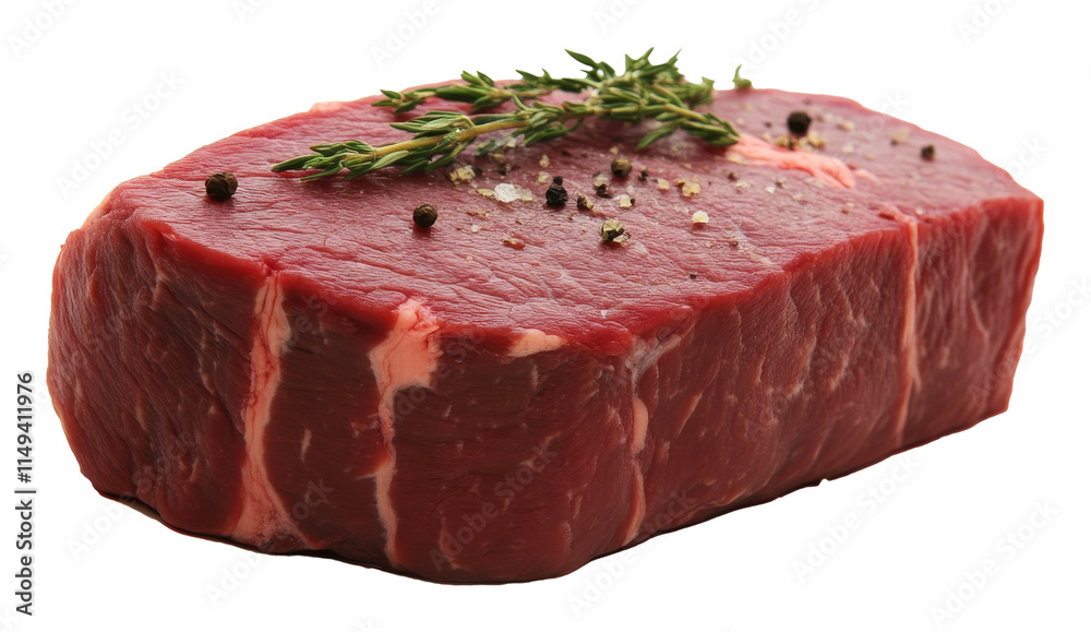 Fototapeta premium Fresh raw steak with herbs and spices