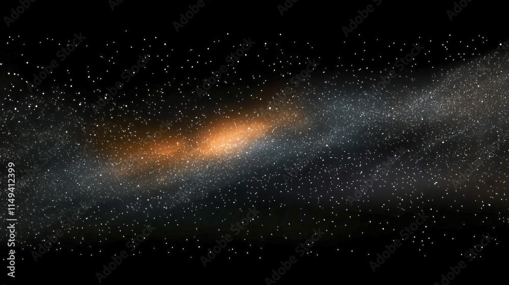 Obraz premium Vast cosmic starfield with glowing nebula amidst black space