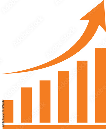 Yellow Graph chart bar vector 