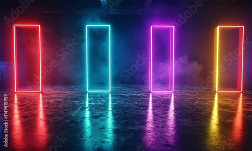 Wallpaper Mural background with neon lights Torontodigital.ca