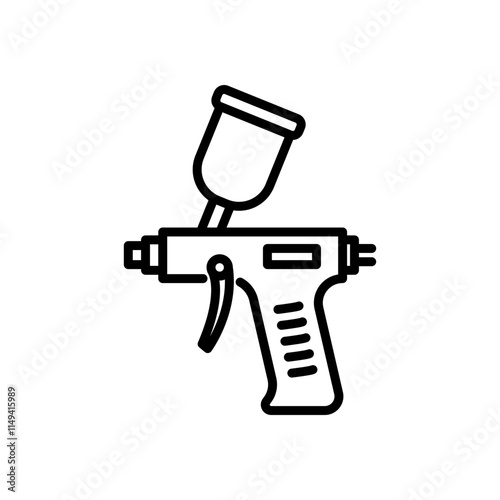 spray paint gun icon vector, line style icon