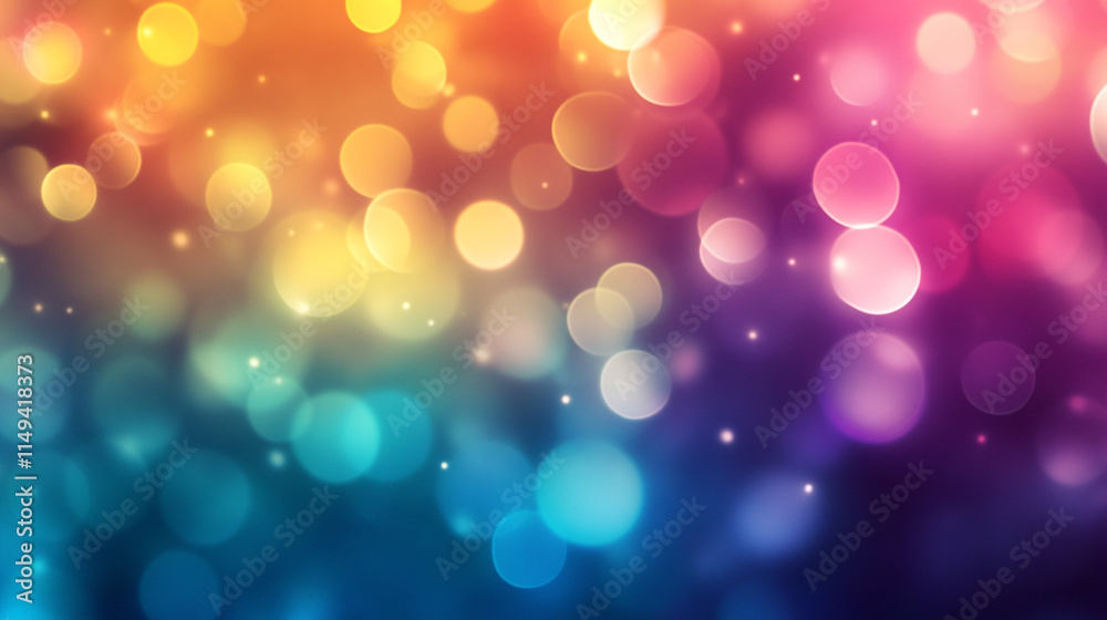 Vibrant bokeh background with colorful lights and a gradient effect in a soft focus arrangement Vibrant bokeh background with colorful lights and a gradient effect in a soft focus arrangement