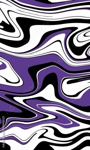 A mesmerizing swirl of purple, black, and white, creating a dynamic and abstract pattern.