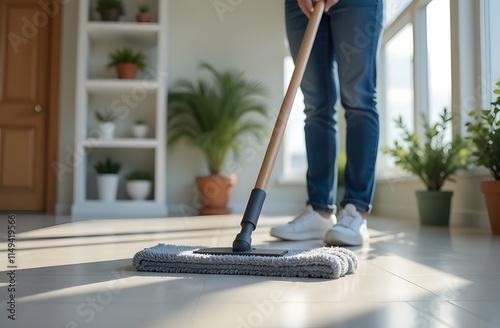 Wallpaper Mural Close-up of the mop, mopping the floors. Torontodigital.ca
