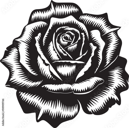 Rose flower silhouette vector photo