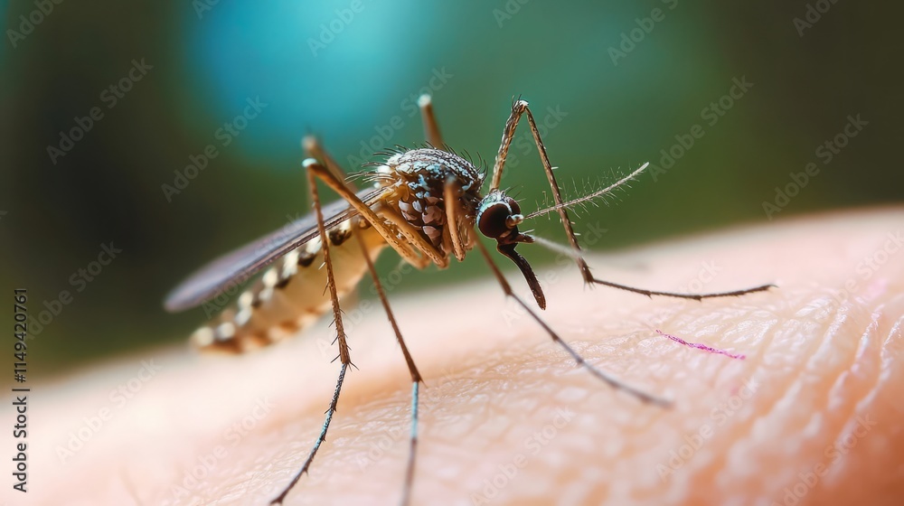 nasty insect mosquito sitting on her hand and drinks the blood of the pierced skin nasty insect mosquito sitting on her hand and drinks the blood of the pierced skin