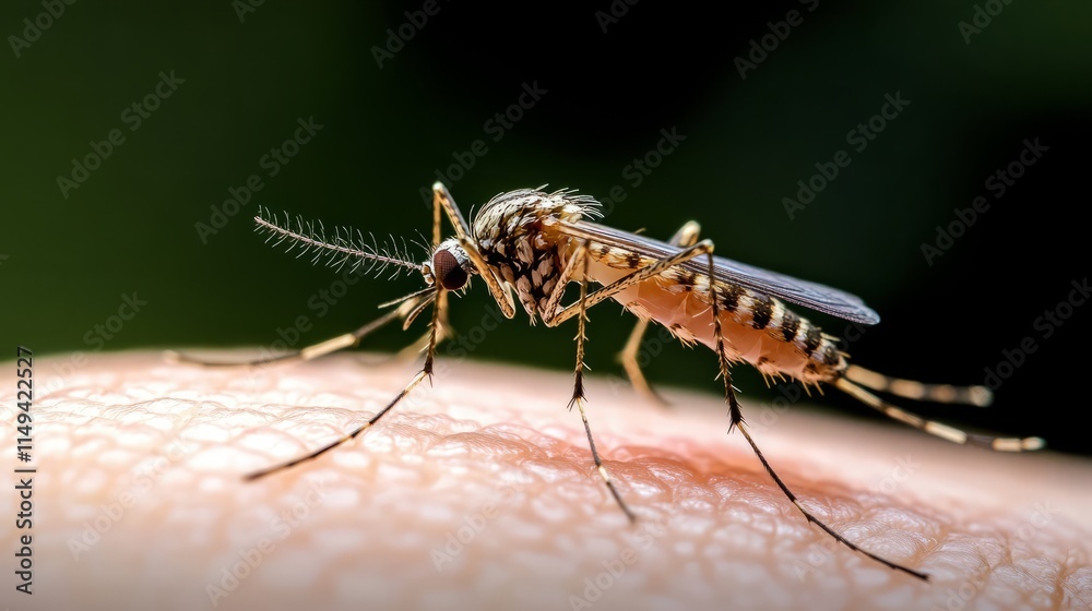 nasty insect mosquito sitting on her hand and drinks the blood of the pierced skin nasty insect mosquito sitting on her hand and drinks the blood of the pierced skin