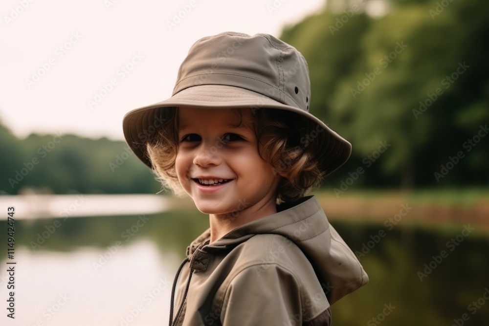 portrait of a boy in a cap on a background of nature portrait of a boy in a cap on a background of nature