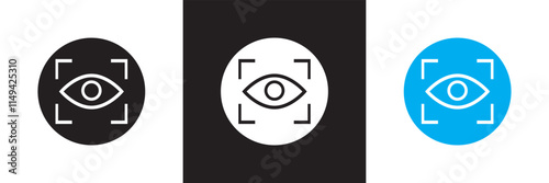 Eye scanner icon or symbol.  Vector illustration. isolated on white and black background. EPS 10
