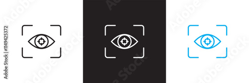 Eye scanner icon or symbol.  Vector illustration. isolated on white and black background. EPS 10
