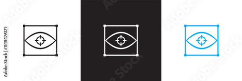Eye scanner icon or symbol.  Vector illustration. isolated on white and black background. EPS 10
