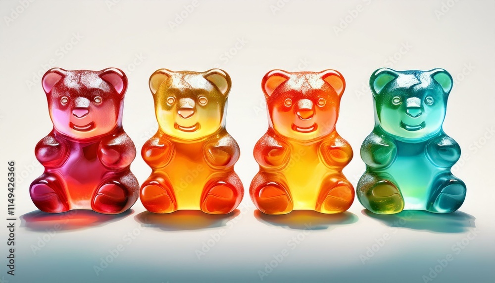 Panda or Bears Jelly Gummy Isolated White Background Panda or Bears Jelly Gummy Isolated White Background