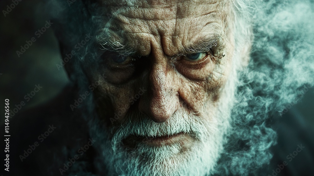Intense Portrait of a Weathered Man Intense Portrait of a Weathered Man
