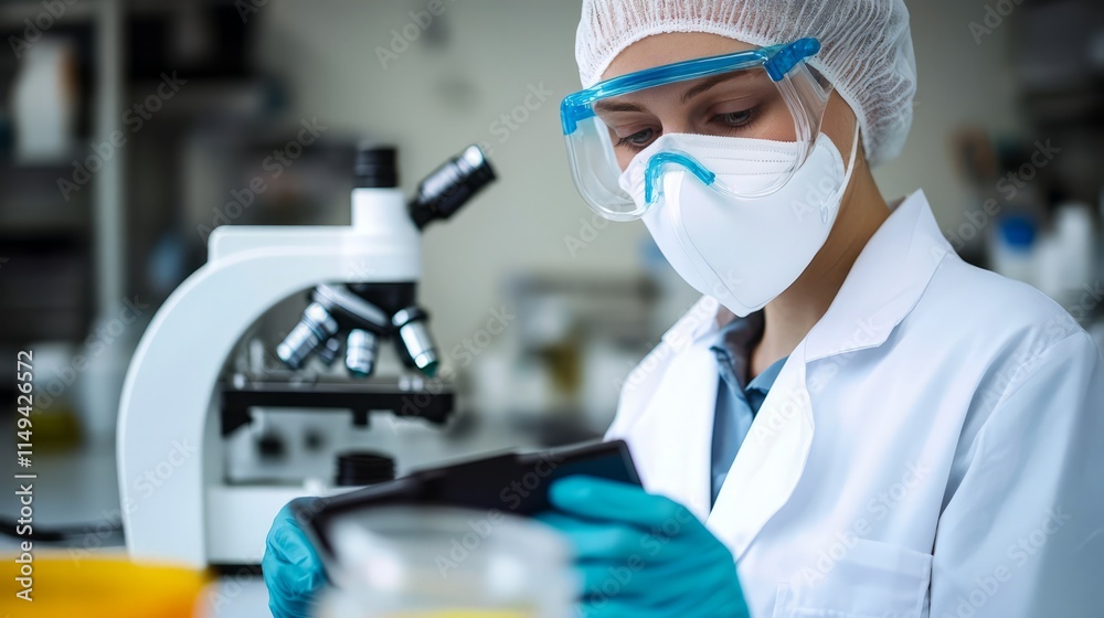 Food safety inspector working in laboratory, Food safety inspector working in laboratory,