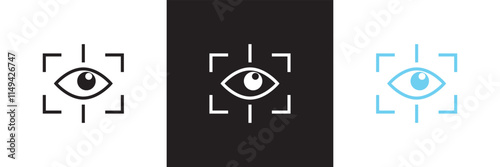 Eye scanner icon or symbol.  Vector illustration. isolated on white and black background. EPS 10
