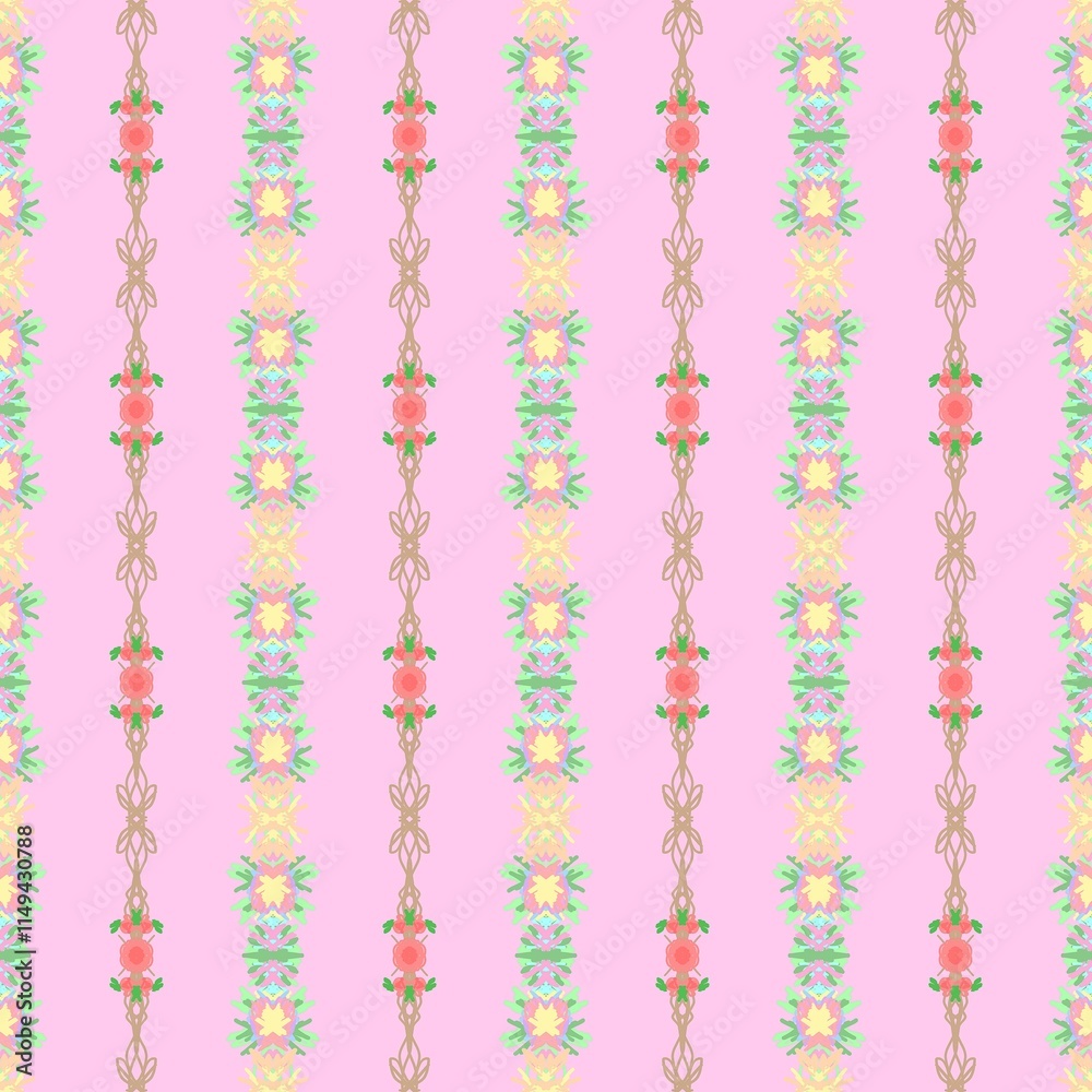 The design of a cute-colored flower background. The design of a cute-colored flower background.