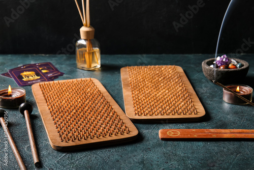Sadhu boards on dark backgr...