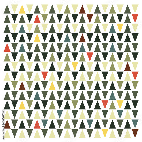 A pattern of multicolored triangles in a geometric arrangement, unique triangle fabric by Jessica on spoonflower, offering a custom design that combines creativity and vibrant aesthetics.