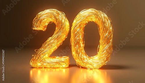 Glowing Number Twenty: Festive Lights Design photo