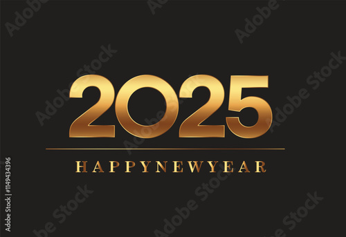 2025 HAPPY NEW YEAR BANNER ON DARK BACKGROUND