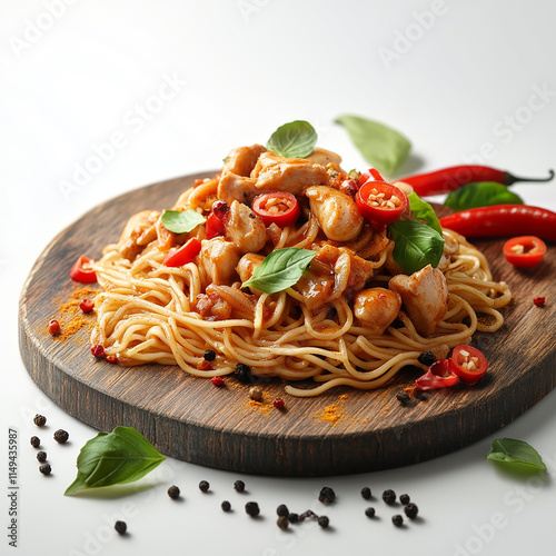 Delicious Chopsuey, Professional Food Photography with Studio Background for Advertising photo