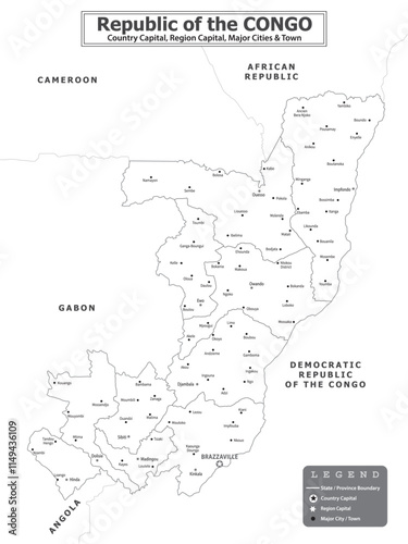 African Countries Geography Political map. Political map of country with capital, province or state capital, major cities and town.