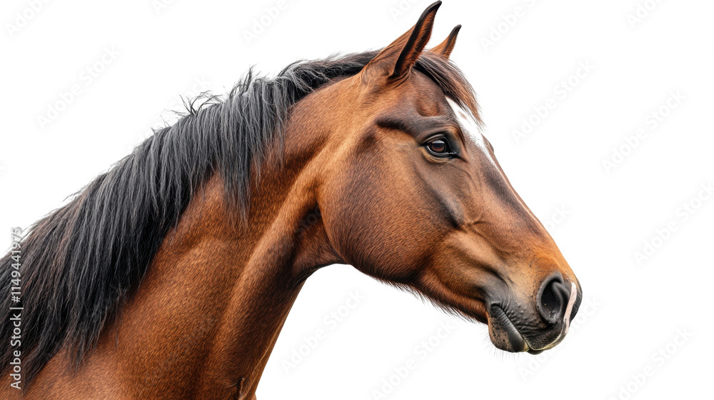 Obraz premium portrait of a horse on white background