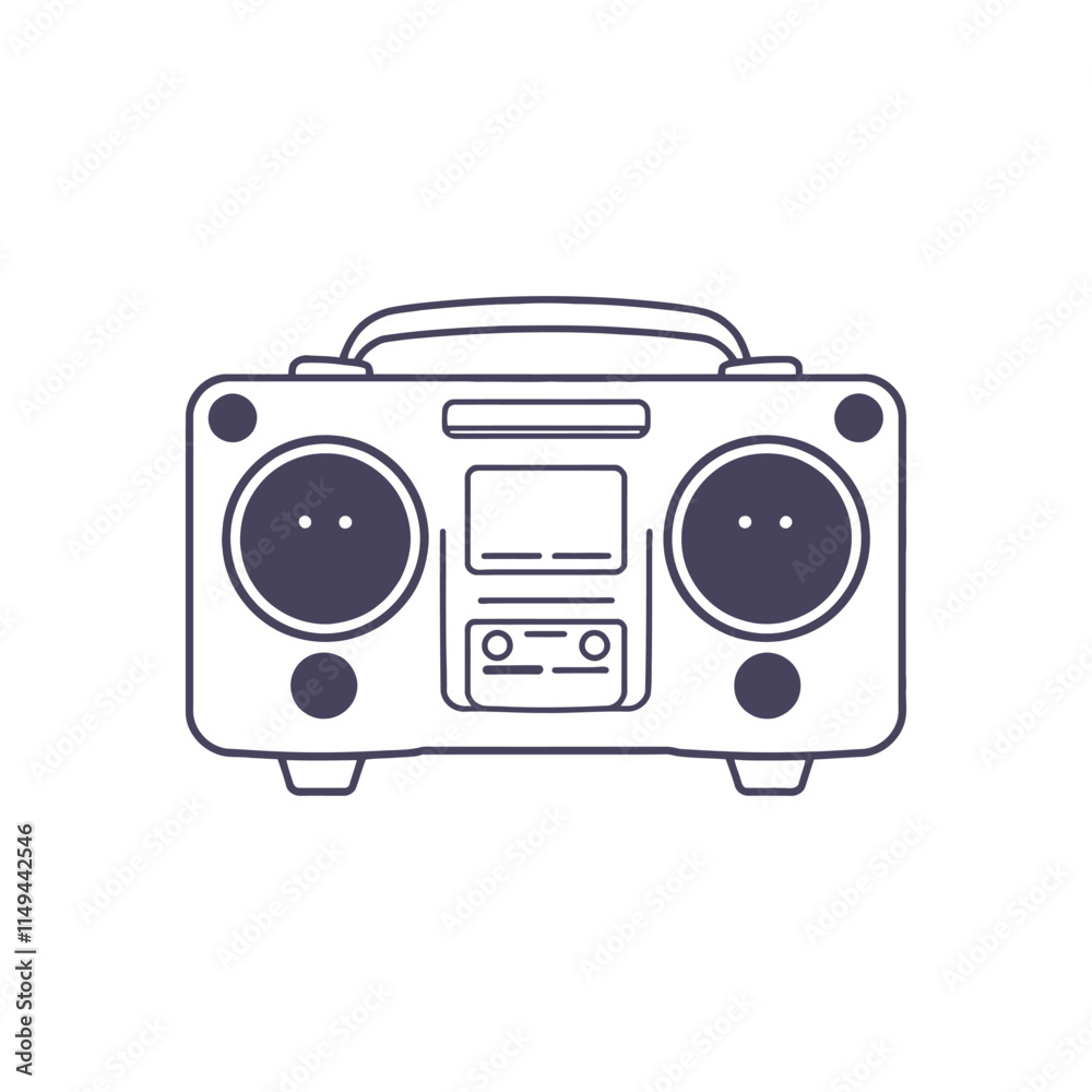 Cool Retro Stereo Boom Box Vector Perfect for Music Designs Cool Retro Stereo Boom Box Vector Perfect for Music Designs