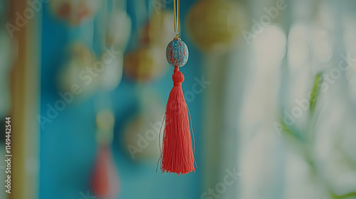 Wallpaper Mural Red Tassel Ornament Closeup Illustration Torontodigital.ca