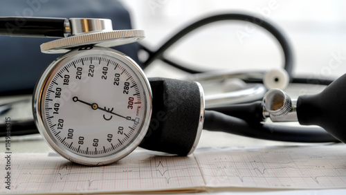 Blood pressure monitor for measuring blood pressure on the table