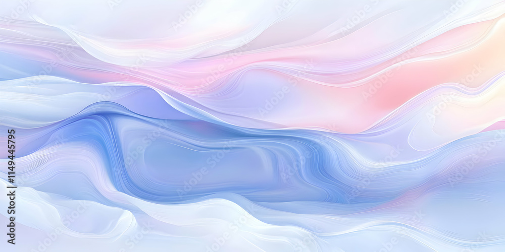 Fototapeta premium Soft pastel abstract waves create a serene and calming visual experience.