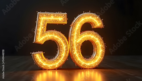 Glowing Number 56: A Sparkling Celebration photo