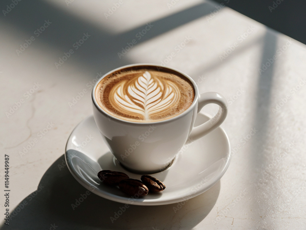 Fototapeta premium Latte Art in a Minimalist Setting