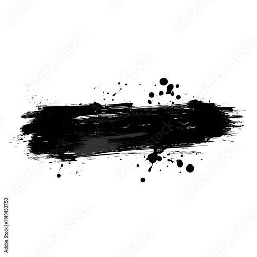 Wallpaper Mural Abstract Black Ink Brush Stroke Banner, Isolated on Transparent Background Torontodigital.ca