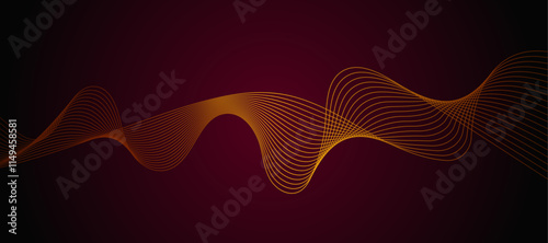 Abstract wave element for design. Digital frequency track equalizer. Stylized line art background. Colorful shiny wave with lines created using blend tool.