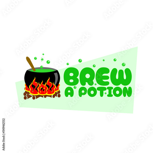 Brew a Potion Day to celebrate on January 19th. A stove with a stirrer filled with concoctions being cooked.