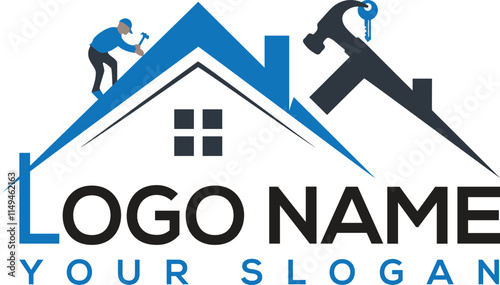 real estate concept New Vector Real estate home logo home repair, roofing, painting, construction, handyman, remodeling logo Home repair, roofing, painting, construction, handyman, remodeling design