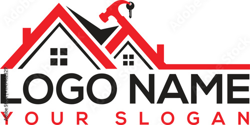 New Vector Real estate home logo Roofing Repair home repair, roofing, painting, construction, handyman, remodeling logo design