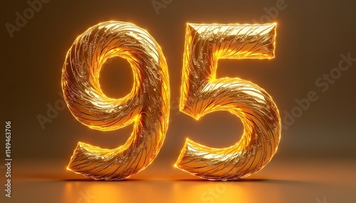 Golden Number 95: Anniversary, Celebration, Luxury photo