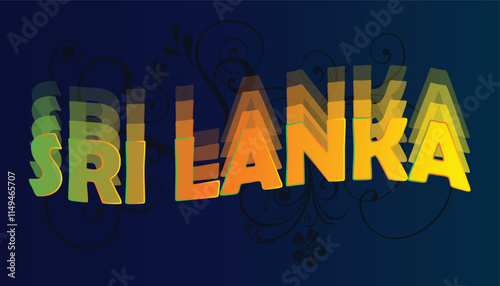 Sri Lanka Name Typography – 3D Travel Destination Graphics and Vector Design Elements for Brochures, Posters, and Decorative Projects