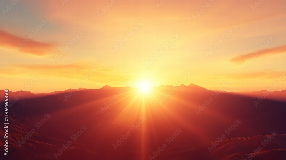 Majestic Sunset Over Mountain Range Majestic Sunset Over Mountain Range