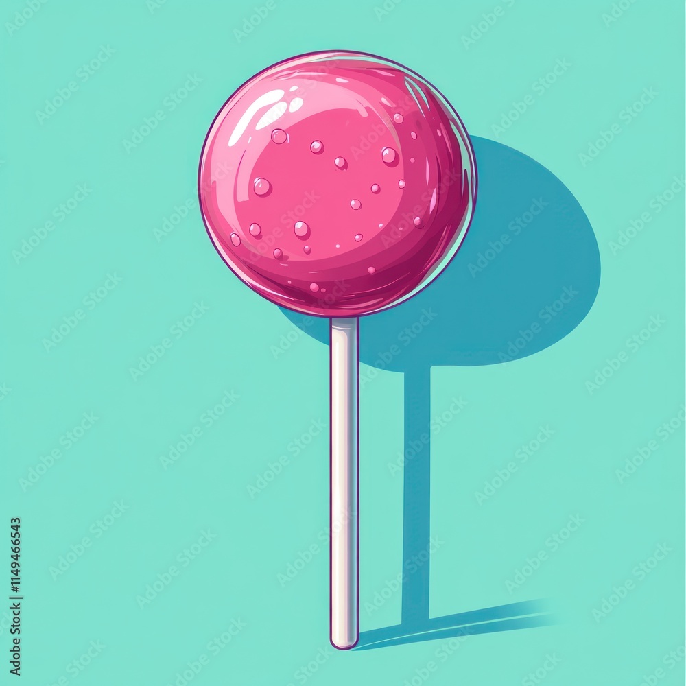 Pink Lollipop on a Turquoise Background Pink Lollipop on a Turquoise Background
